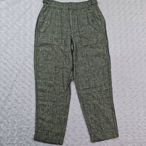 NWOT Athleta Voyager Linen Pants Aspen Olive Green Womens Size 4 Coastal Comfy